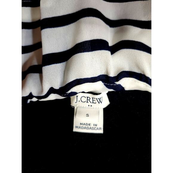 J Crew Striped Halter Ruffle Tank Small Navy White Shift Mini Summer Dress J0861 - Picture 7 of 9